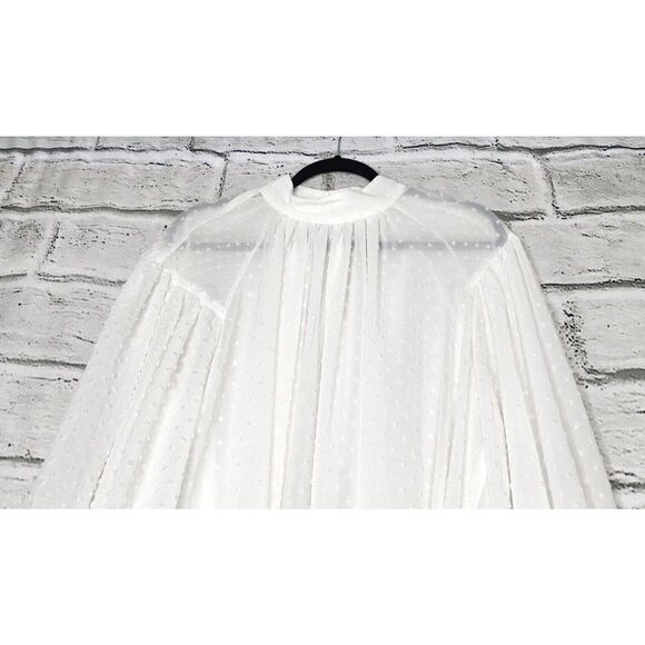 NEW Asos White Sheer Long-Sleeved Women's Blouse Size 8 - Picture 3 of 7
